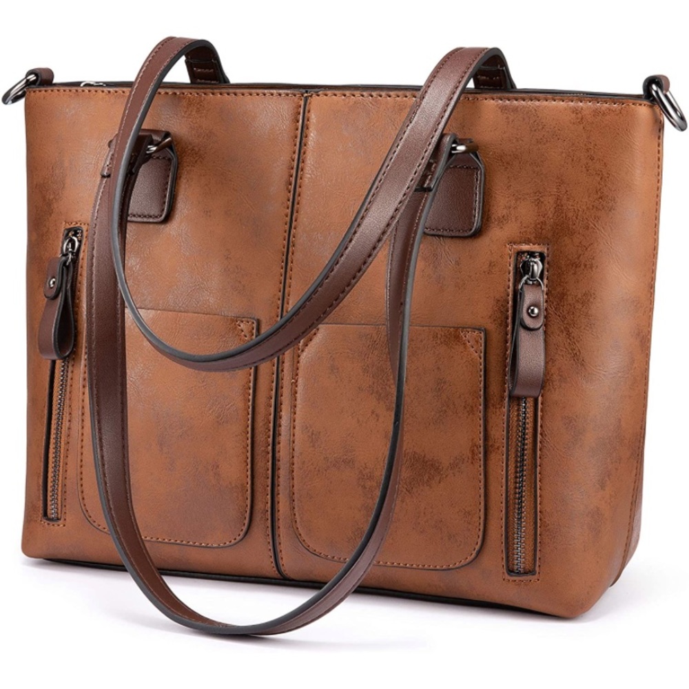 LOVEVOOK shoulder bag. Faux leather purse. Multi brown color with many pockets.